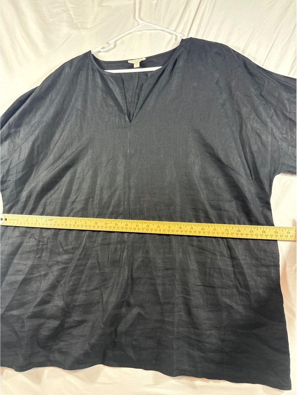 Eileen Fisher Black Organic Linen Tunic Top 1X - Picture 4 of 5